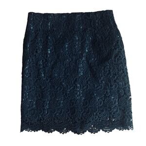 Answer K-Pop Lace Scalloped Hem Classic Black Pencil Mini Skirt Women’s Size S